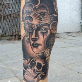 lower leg tattoo